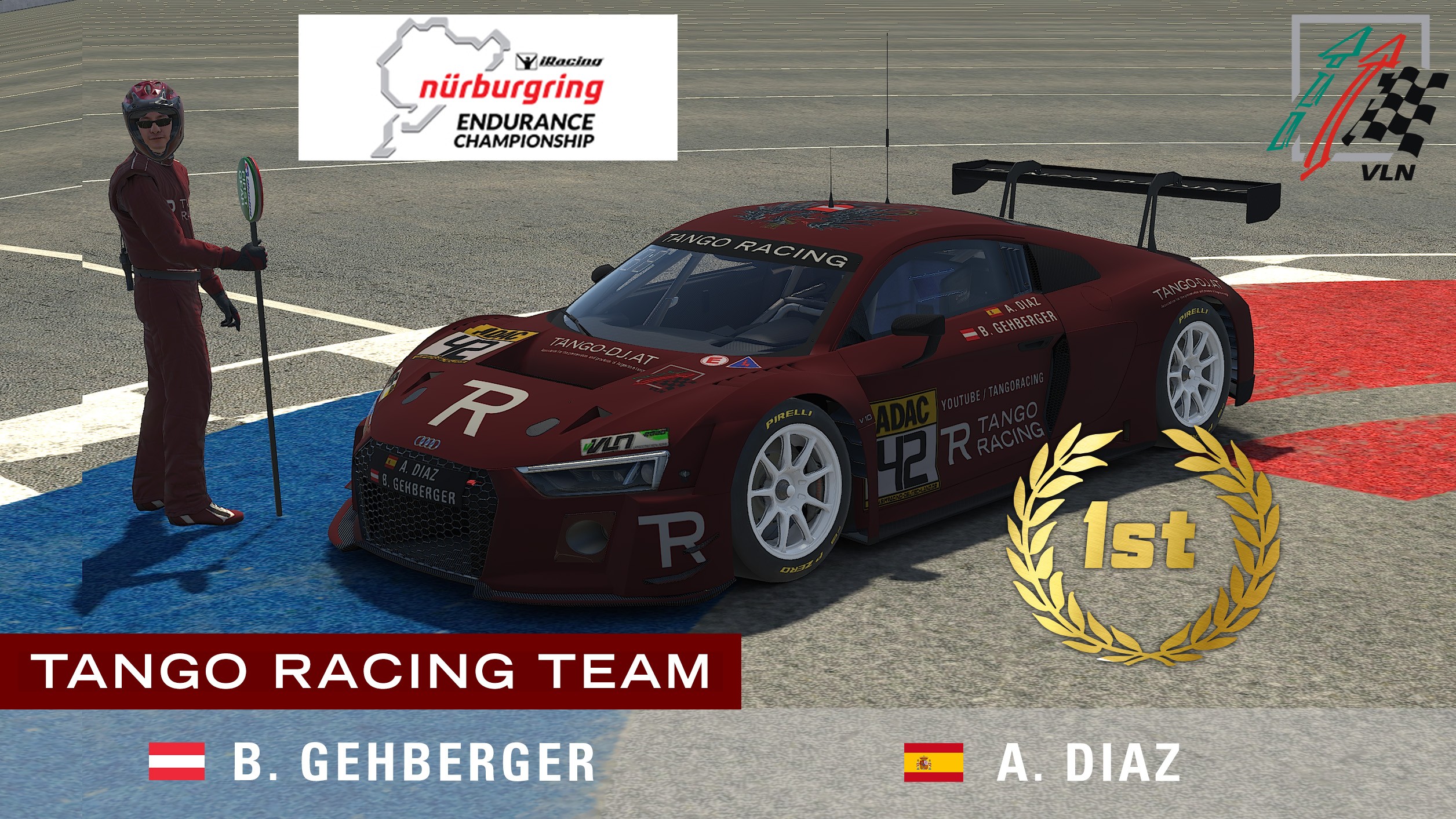 P1 Hat-trick for TANGO RACING #42 @ iRacing Nürburgring Endurance Championship 4h