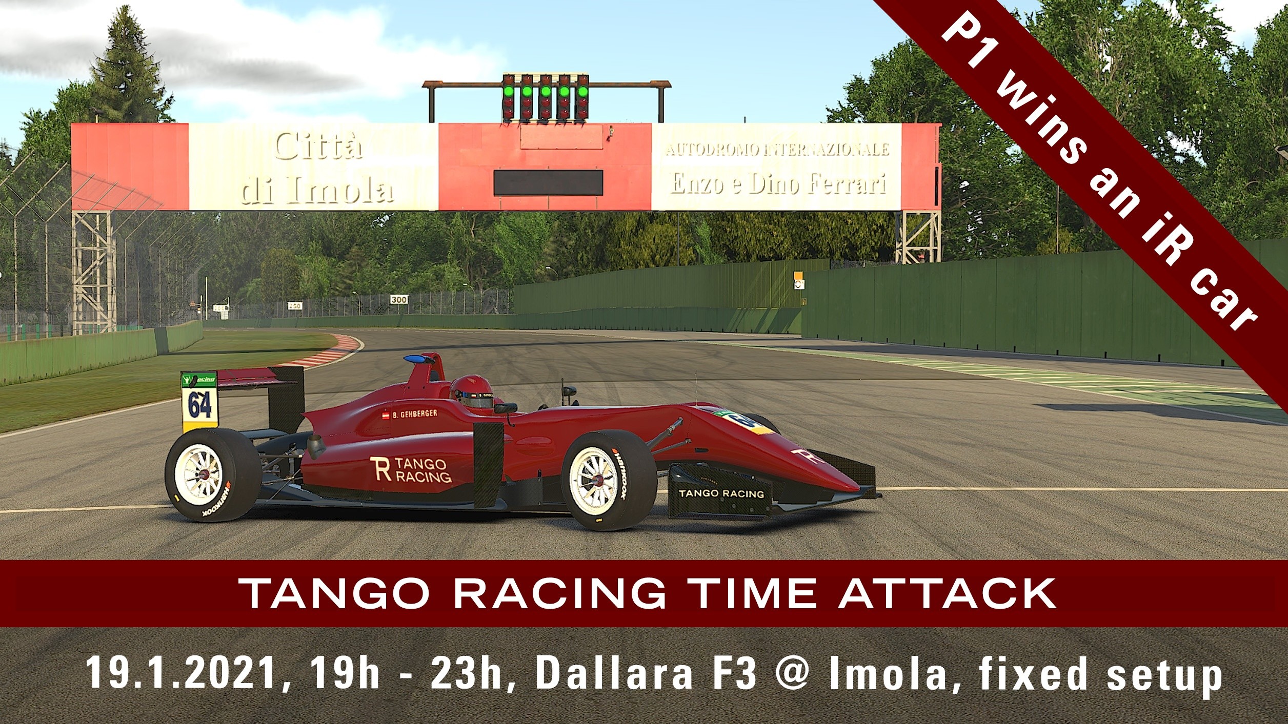 TANGO RACING TIME ATTACK – 19.1.2021, 19-23h, Dallara F3 @ Imola