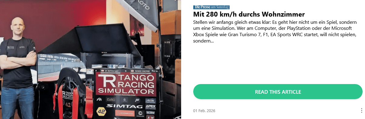 Tango Racing Simulator in der „Die Presse“