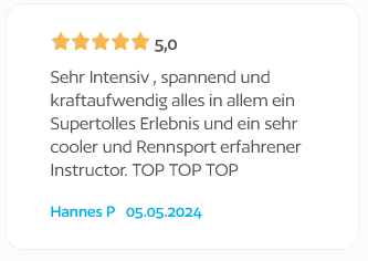 Fünf-Sterne-Bewertung von Hannes P. für TANGO RACING, Mai 2024