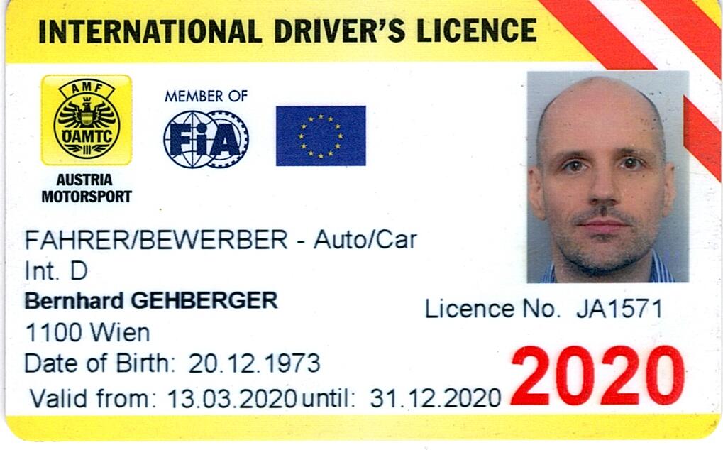 FIA International D Rennlizenz von Bernhard Gehberger
