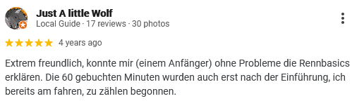 Kundenbewertung für TANGO RACING
