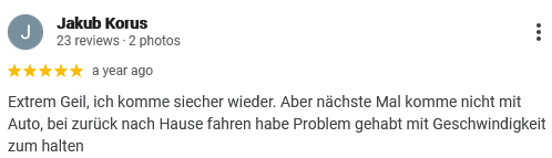 Kundenbewertung für TANGO RACING
