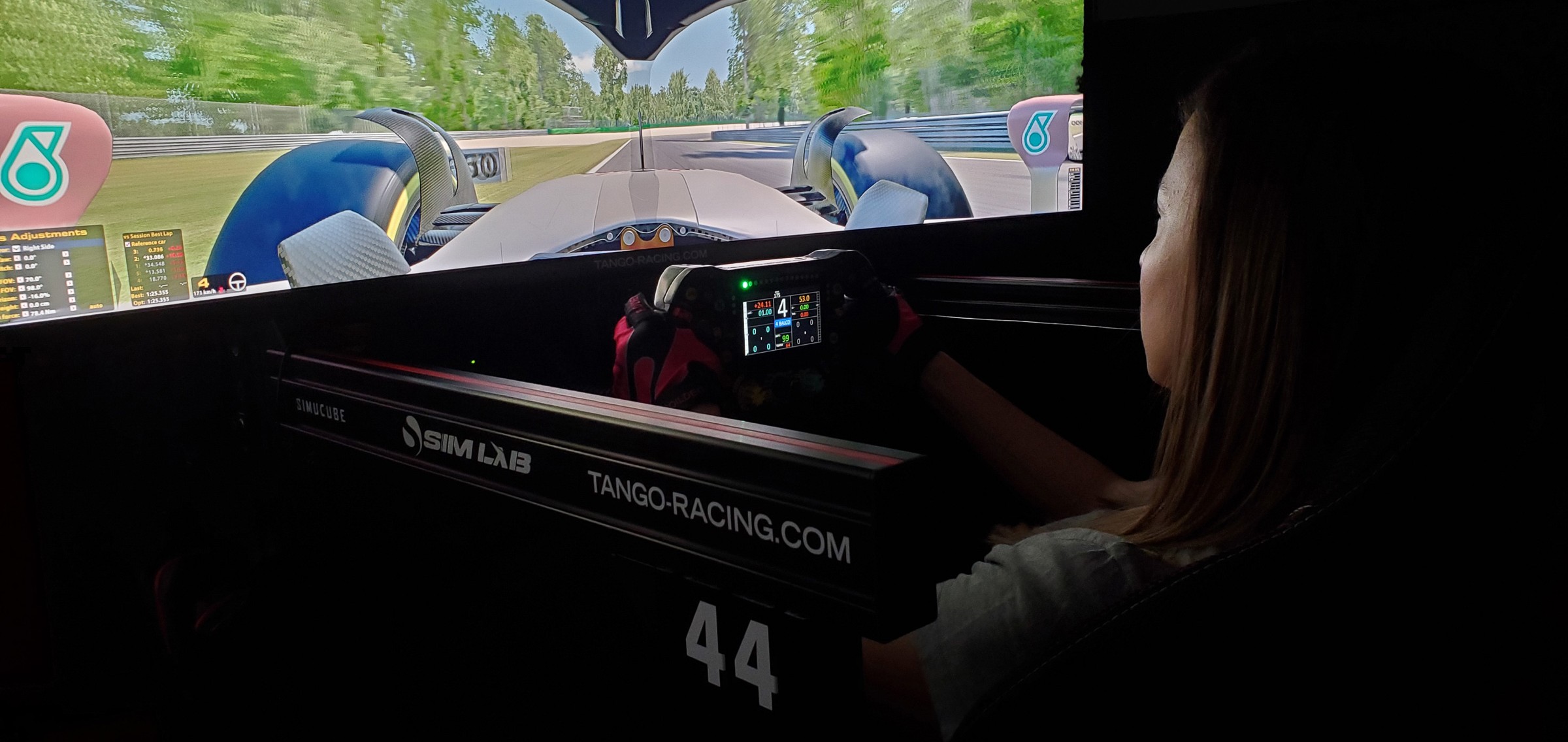Kundin am F1-Simulator von TANGO RACING